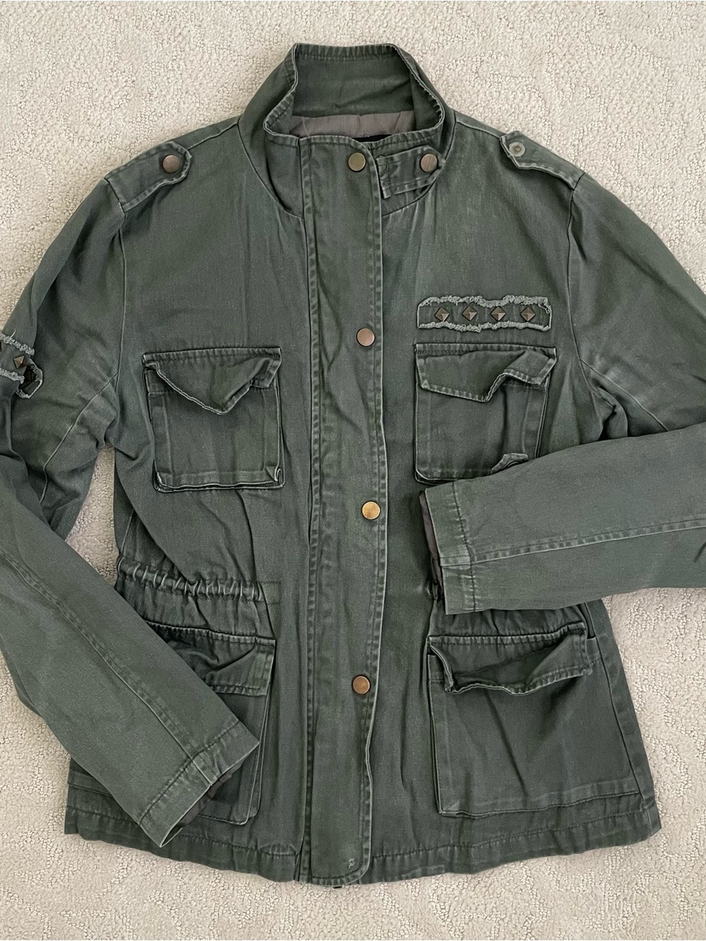 Forever 21 Olive Green Military-Style Utility Jacket Size M